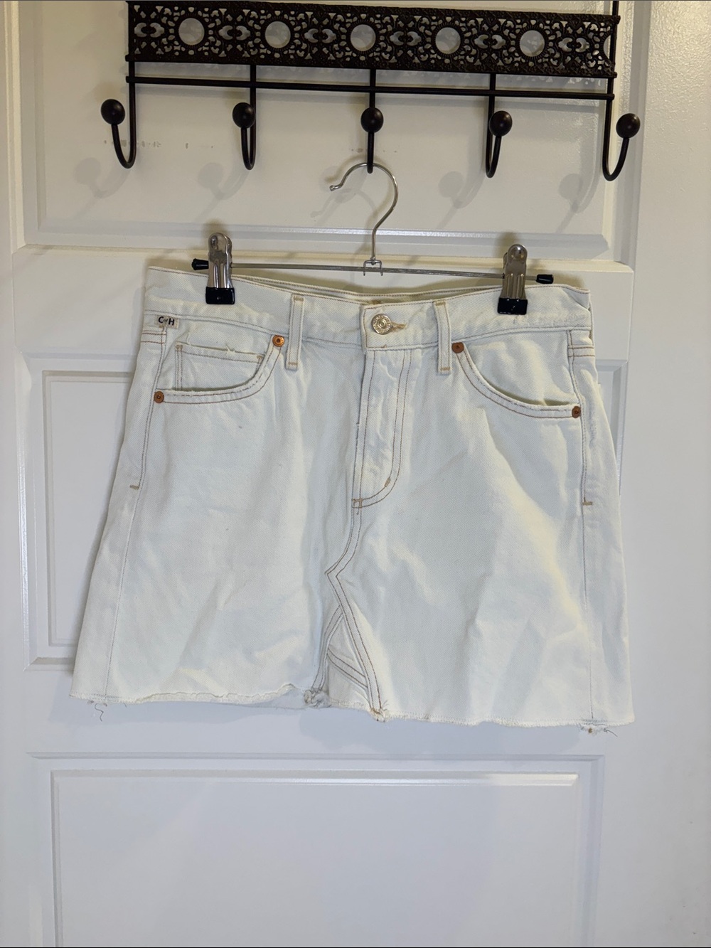 Citizens of Humanity Premium Vintage White Denim Mini Skirt Size 25